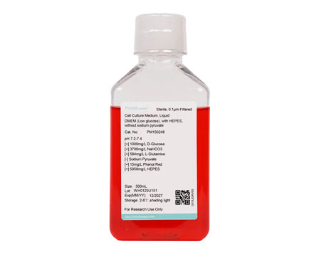 DMEM (bajo en glucosa), con HEPES, sin piruvato de sodio