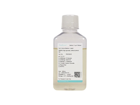 DMEM (glucosa alta), sin rojo de fenol