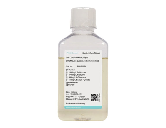 DMEM (glucosa baja), sin rojo de fenol